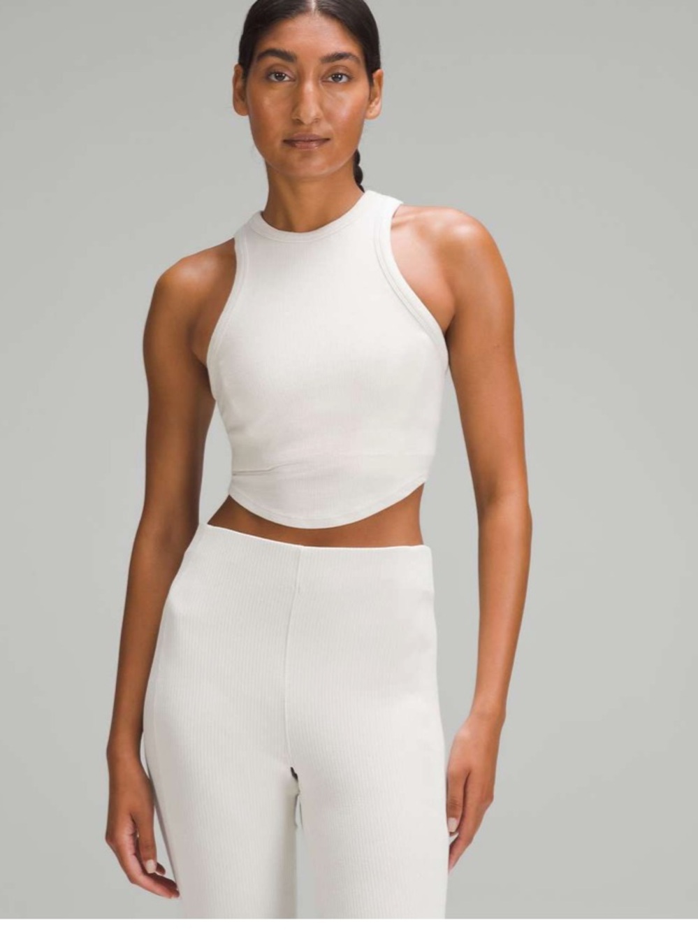 Lululemon white crop tank size small